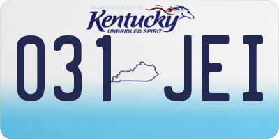 KY license plate 031JEI
