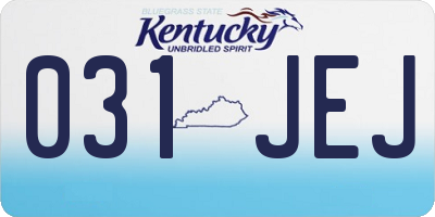 KY license plate 031JEJ