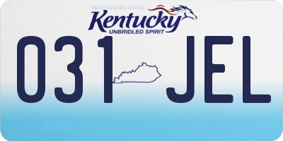 KY license plate 031JEL