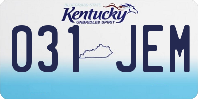 KY license plate 031JEM