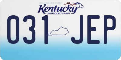 KY license plate 031JEP