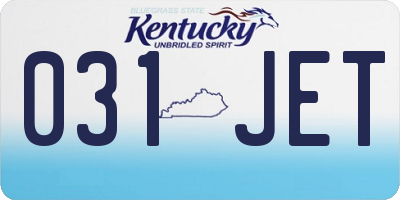 KY license plate 031JET