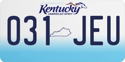 KY license plate 031JEU