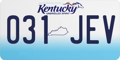 KY license plate 031JEV