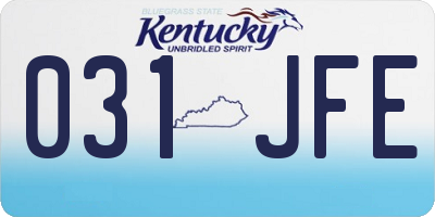 KY license plate 031JFE
