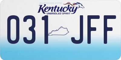KY license plate 031JFF