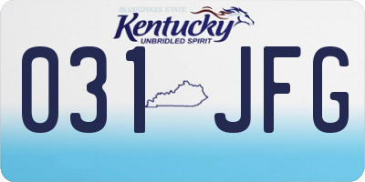 KY license plate 031JFG