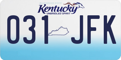 KY license plate 031JFK