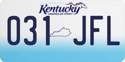 KY license plate 031JFL