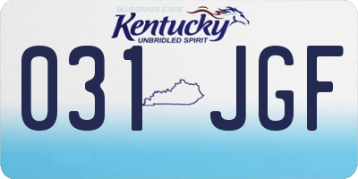 KY license plate 031JGF