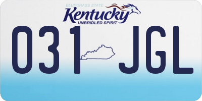 KY license plate 031JGL
