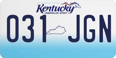 KY license plate 031JGN