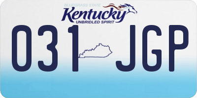 KY license plate 031JGP