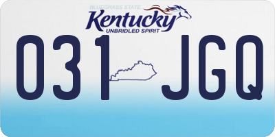 KY license plate 031JGQ