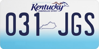 KY license plate 031JGS