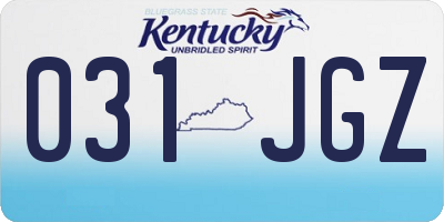 KY license plate 031JGZ