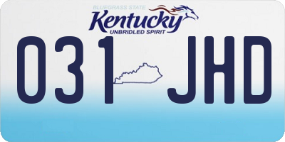 KY license plate 031JHD