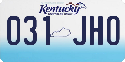 KY license plate 031JHO