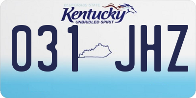 KY license plate 031JHZ