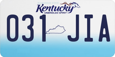 KY license plate 031JIA