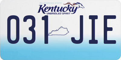 KY license plate 031JIE