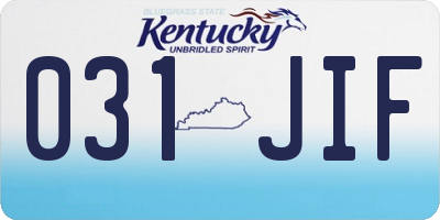 KY license plate 031JIF