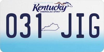 KY license plate 031JIG