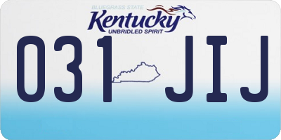 KY license plate 031JIJ
