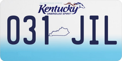 KY license plate 031JIL