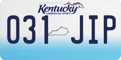 KY license plate 031JIP