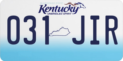 KY license plate 031JIR