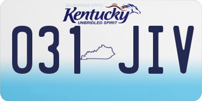 KY license plate 031JIV