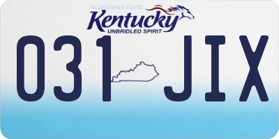 KY license plate 031JIX