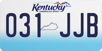 KY license plate 031JJB