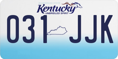 KY license plate 031JJK