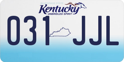 KY license plate 031JJL