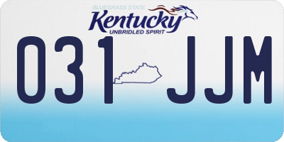 KY license plate 031JJM