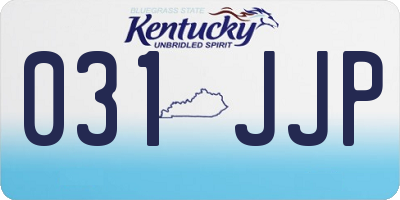 KY license plate 031JJP