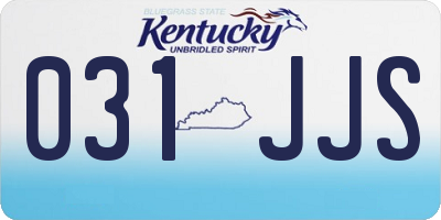 KY license plate 031JJS