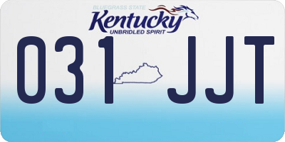 KY license plate 031JJT