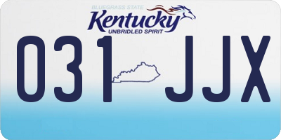 KY license plate 031JJX