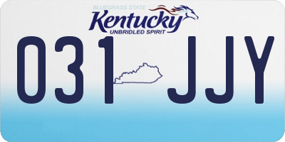 KY license plate 031JJY