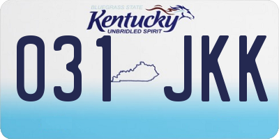 KY license plate 031JKK