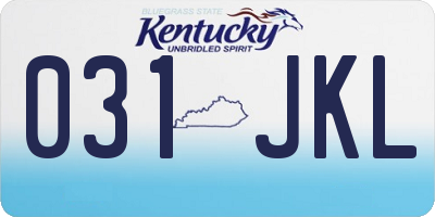 KY license plate 031JKL