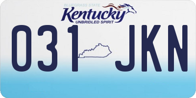 KY license plate 031JKN