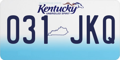 KY license plate 031JKQ