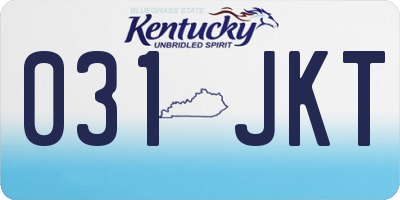 KY license plate 031JKT