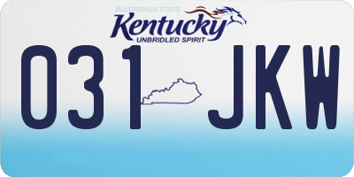 KY license plate 031JKW