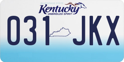 KY license plate 031JKX