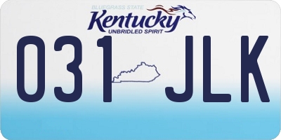 KY license plate 031JLK